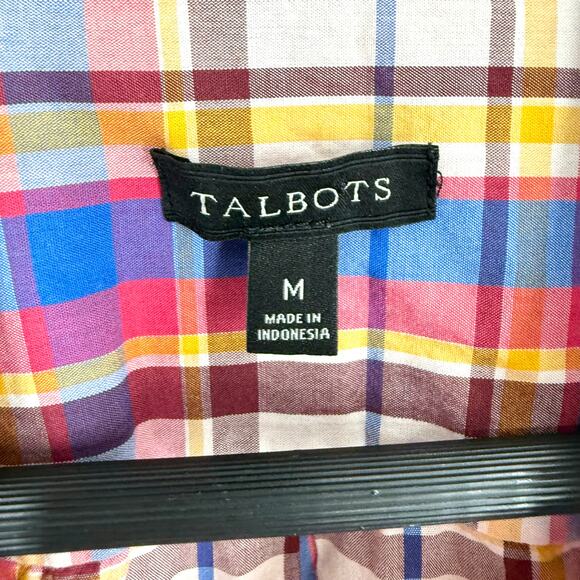 Talbots Medium Plaid Long Sleeve Button Up Blouse Shirt Top Formal Cozy Artsy - Picture 2 of 8
